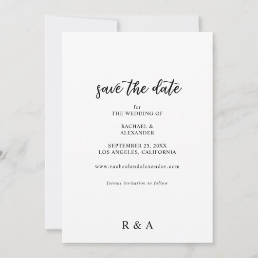 写真と書道2軽いヴェルティ日付を保存 招待状 (裏面)