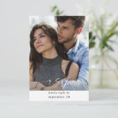 写真と書道3垂直モダンw食事RSVP 出欠カード (スタンド正面)