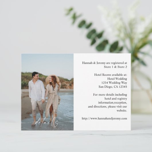 写真と書道3縦型モダンMED エンクロージャーカード (スタンド正面)