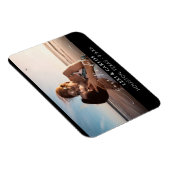 写真と書道3Bモダン-w暗い日付を保存 マグネット (右側)