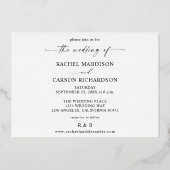 写真と書道3BFモダン水平結婚 箔招待状 (裏面)