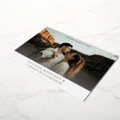 写真と書道3BFモダン水平結婚 箔招待状 (回転した状態)