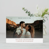 写真と書道3BFモダン水平結婚 箔招待状 (立ち正面)