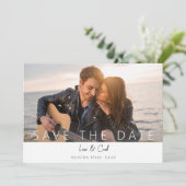 写真と書道5モダン日付の保存 招待状 (スタンド正面)