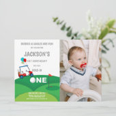 写真と最初のバースデーゴルフ招待状 招待状 (スタンド正面)