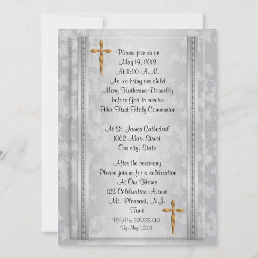 写真と最初の招待状 招待状 (裏面)