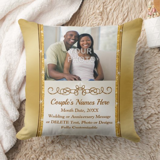 写真と枕パーソナライズされたの贈結婚り物 クッション (ブランケット)