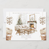 写真と水のカラーアートと居心地の良いクリスマスカード シーズンカード (正面)