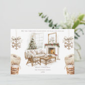 写真と水のカラーアートと居心地の良いクリスマスカード シーズンカード (スタンド正面)