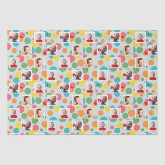 写真と水玉模様ボーイズ誕生日 薄葉紙 (正面)