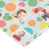 写真と水玉模様少年の誕生日パーティー ミディアムテーブルランナー (コーナー)