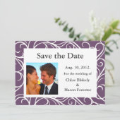 写真と渦巻き形の日付を保存（紫） セーブザデート (スタンド正面)