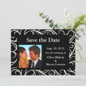 写真と渦巻き形の日付を保存(黒) セーブザデート (スタンド正面)