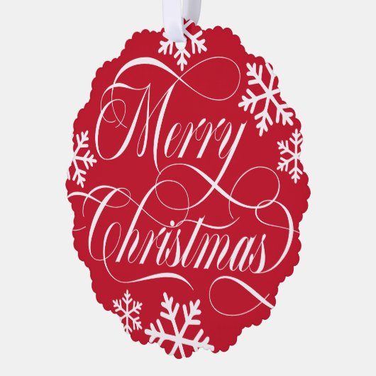 写真と渦巻形の一緒に楽しいクリスマスの雪片 オーナメントカード (左)