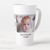 写真と灰色の白ので幸運なグランドダ カフェラテマグ (右アングル)