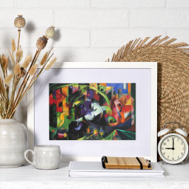 写真と牛byフランツ・マルク、ヴィンテージ・アート ポスター