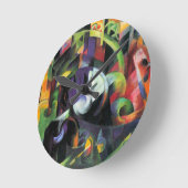 写真と牛byフランツ・マルク、ヴィンテージ・アート ラウンド壁時計 (傾斜)