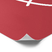 写真と白い前足の毛皮のクリスマスレッド ポスター (角)