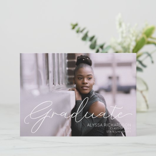 写真と白の風景タイポグラフィ卒業2 招待状 (スタンド正面)