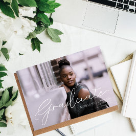 写真と白の風景タイポグラフィ卒業2 招待状