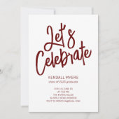 写真と祝一緒にパーティーを卒業 招待状 (正面)