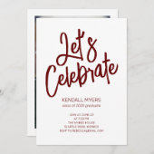 写真と祝一緒にパーティーを卒業 招待状 (正面/裏面)