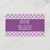 写真と紫と白の手 – 犬のトリマー 名刺 (裏面)