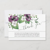 写真と紫の花葬儀サンキューカード サンキューカード (正面)