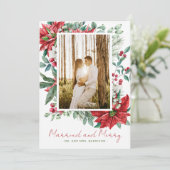 写真と結婚したホリデーメリークリスマスカード シーズンカード (スタンド正面)