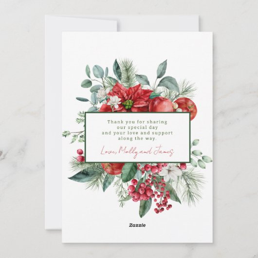 写真と結婚したホリデーメリークリスマスカード シーズンカード (裏面)