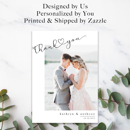 写真と結婚スクリプトのサンキューカード サンキューカード