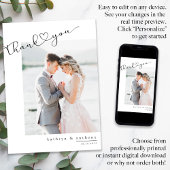 写真と結婚スクリプトのサンキューカード サンキューカード