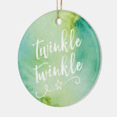 写真と緑のクリスマスの飾パーソナライズされたり セラミックオーナメント (左)