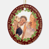 写真と編集可能文字 |赤エレガントと金ゴールド セラミックオーナメント (左)