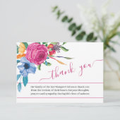 写真と花カラフルの葬儀サンキューカード サンキューカード (スタンド正面)