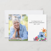 写真と花カラフルの葬儀サンキューカード サンキューカード (裏面)