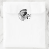 写真と花婿のシール ラウンドシール (バッグ)