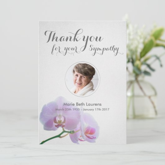 写真と蘭の悔やみや弔慰サンキューカード サンキューカード (スタンド正面)