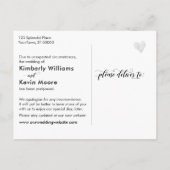 写真と計画の変更が延期結婚された ポストカード (裏面)