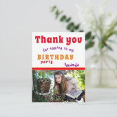 写真と誕生日カードありがとう ポストカード (スタンド正面)