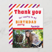 写真と誕生日カードありがとう ポストカード (正面/裏面)