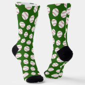 写真と野球のパターン – Team Sports Green ソックス (傾斜あり)