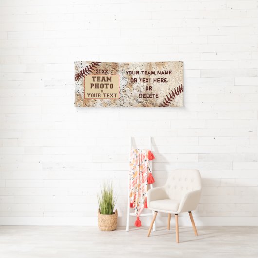 写真と野球パーソナライズされたのバナー、ヴィンテージ 横断幕 (インサイチュ)