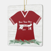 写真と野球赤と白のジャージー セラミックオーナメント (左)