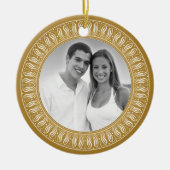 写真と金ゴールドのフィ縁どリ セラミックオーナメント (正面)