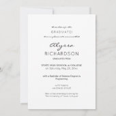 写真と金ゴールドグリッター大学院発表白 招待状 (裏面)