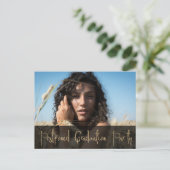 写真と金ゴールドグリッター延期された卒業式パーティー ポストカード (スタンド正面)