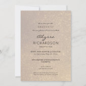 写真と金ゴールドグリッターx2研究発表 招待状 (裏面)