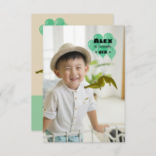 写真と面白いワニの誕生日パーティー 招待状
