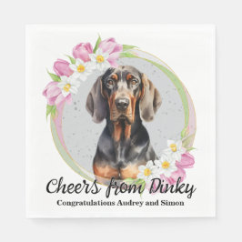 写真と黒とタン結婚のコンハウンドのナプキン スタンダードランチョンナプキン